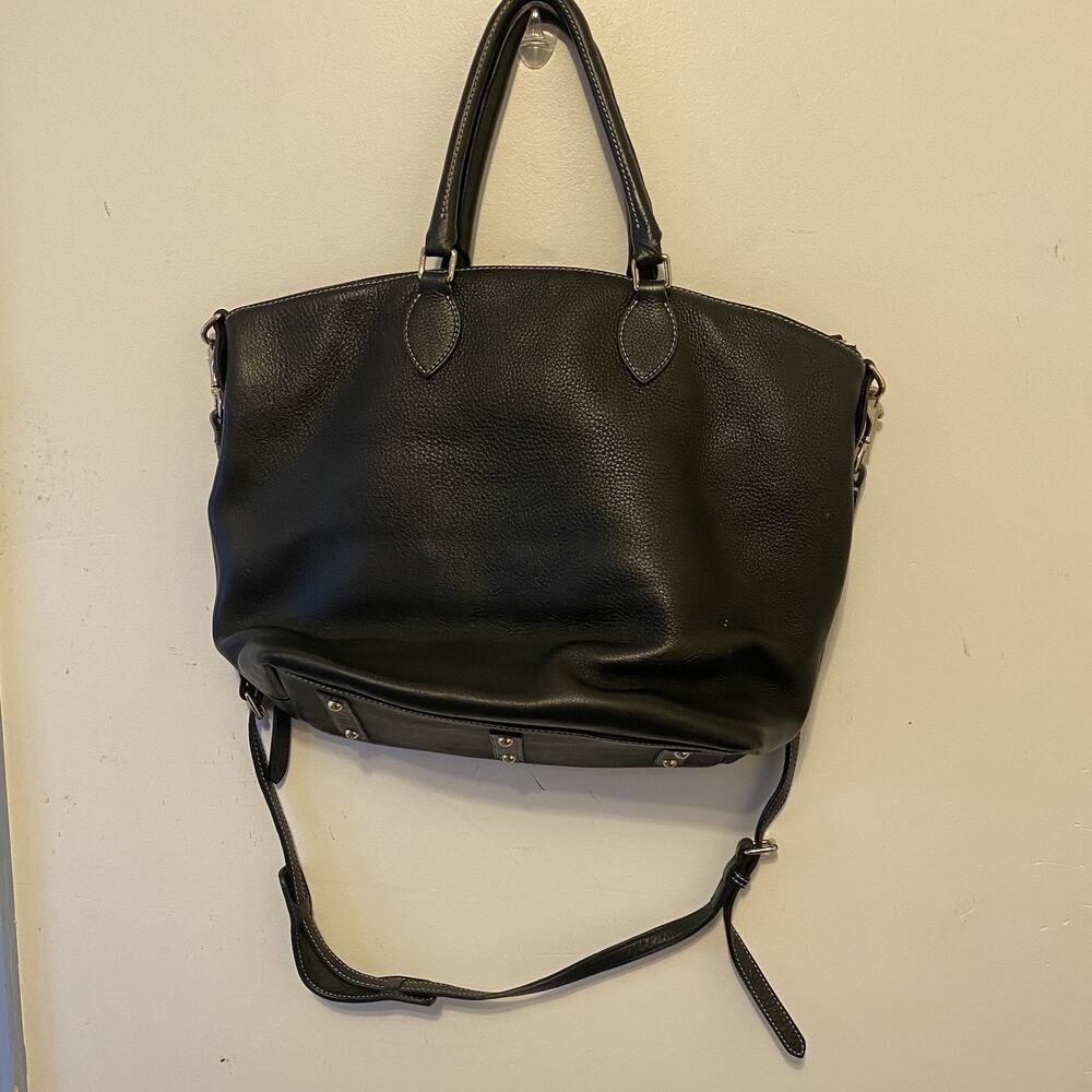 VTG 90s Dooney & Bourke BlackPebble Leather ToteBag Crossbody GoldTone Hardware - Picture 15 of 15